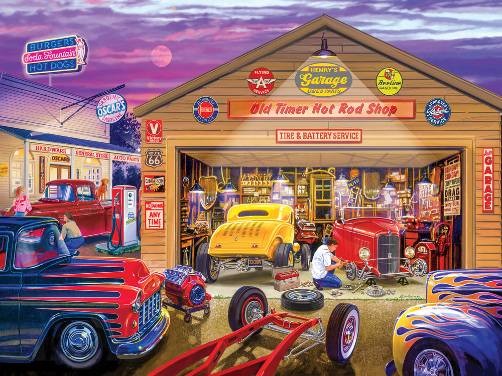 Puzzle Masterpieces:  750 Piece Wheels - Old Timer's Hot Rods
