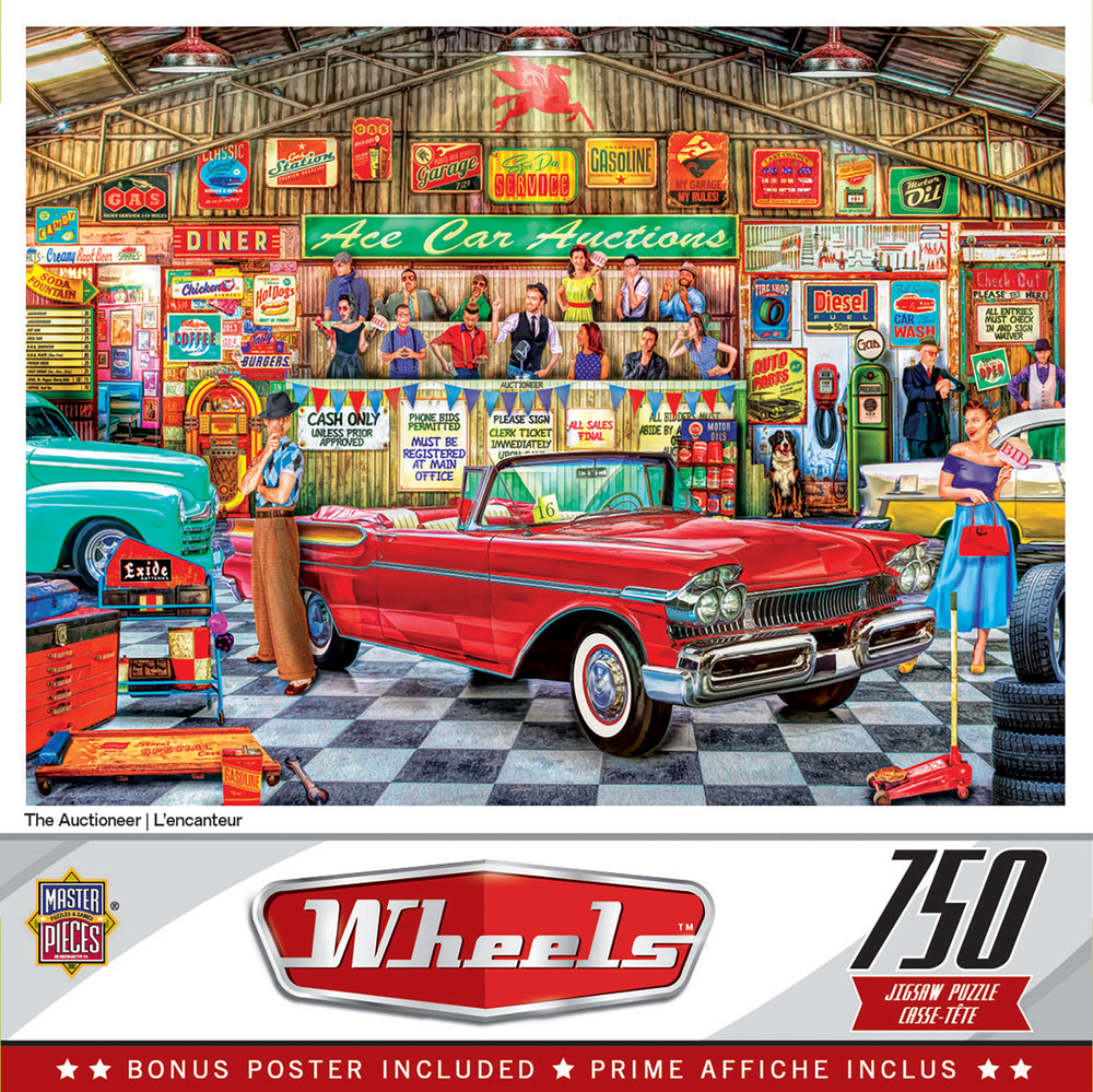 Puzzle Masterpieces:  750 Piece Wheels - The Auctioneer