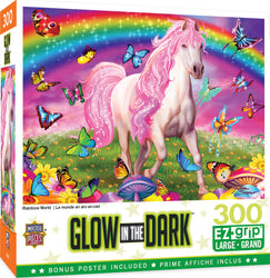 Puzzle Masterpieces:  300 Piece EZGRip Glow in the Dark - Rainbow World