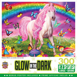 Puzzle Masterpieces:  300 Piece EZGRip Glow in the Dark - Rainbow World