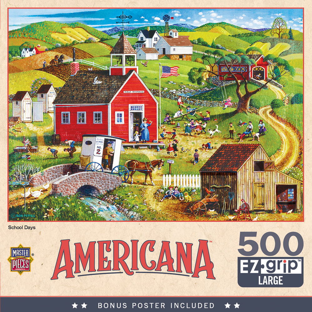 Puzzle Masterpieces:  500 Piece EZ-Grip School Days