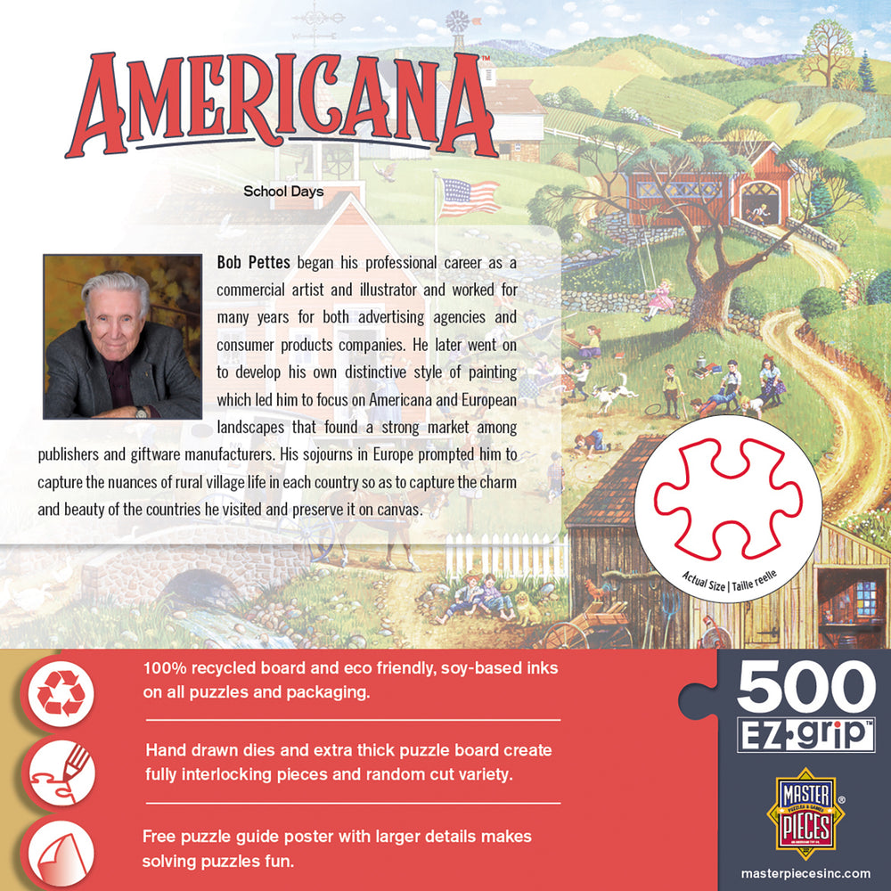 Puzzle Masterpieces:  500 Piece EZ-Grip School Days