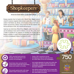 Puzzle Masterpieces:  750 Piece Shopkeepers - Anna's Ice Cream Parlor