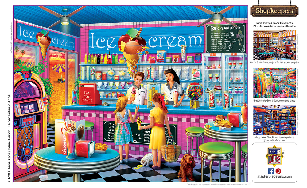 Puzzle Masterpieces:  750 Piece Shopkeepers - Anna's Ice Cream Parlor