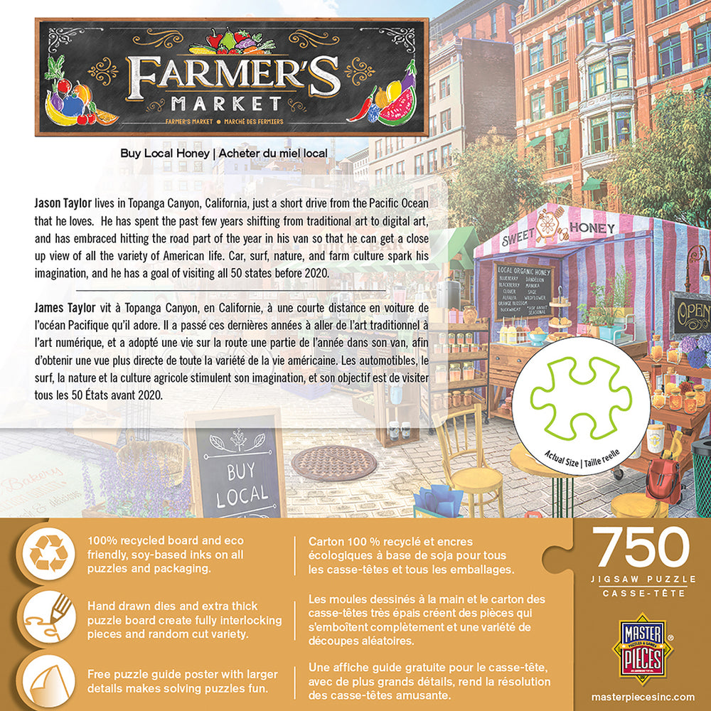 Puzzle Masterpieces:  750 Piece Farmer's Market - Buy Local Honey