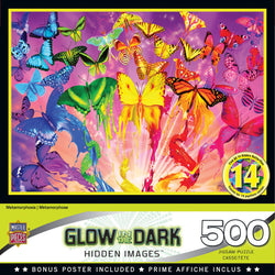 Puzzle Masterpieces:  500 Piece Hidden Images Glow In The Dark - Metamorphosis