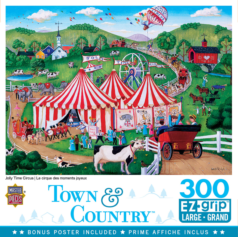 Puzzle Masterpieces:  300 piece EzGrip Town & Country - Jolly Time Circus