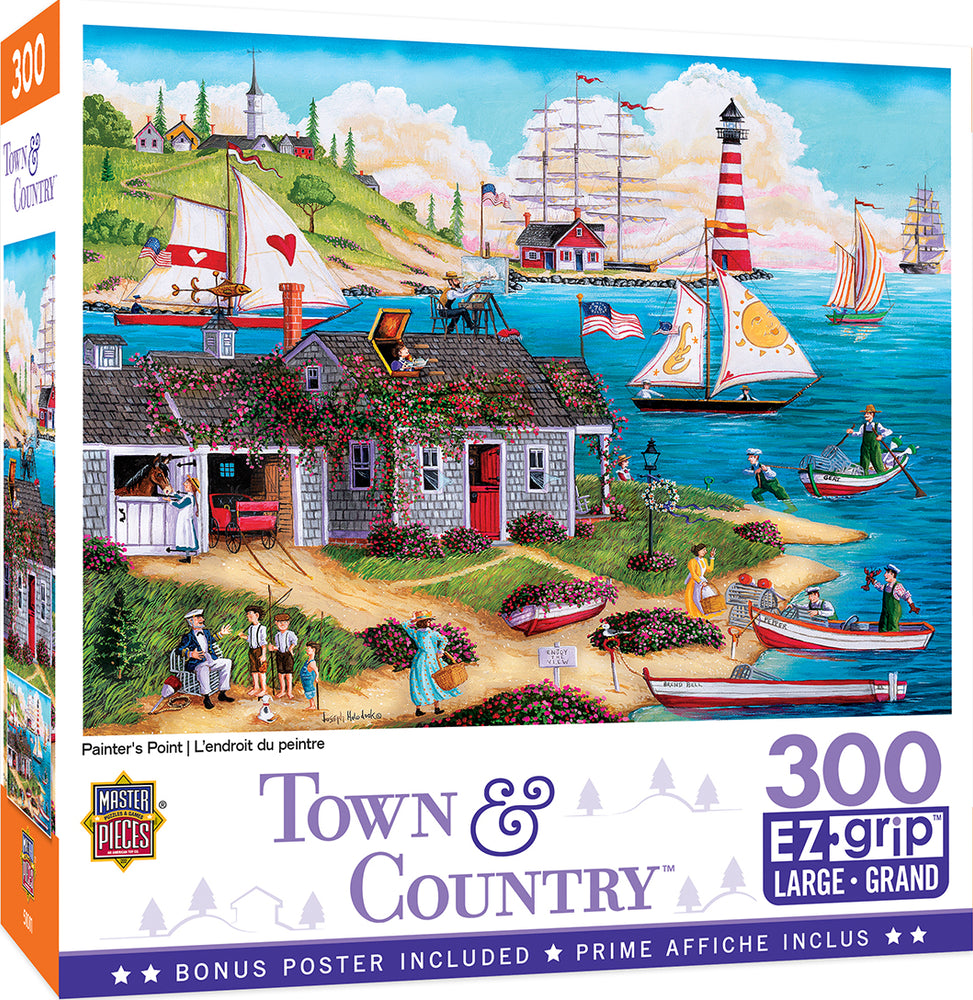 Puzzle Masterpieces:  300 Piece EZGRip Town & Country - Painter's Point