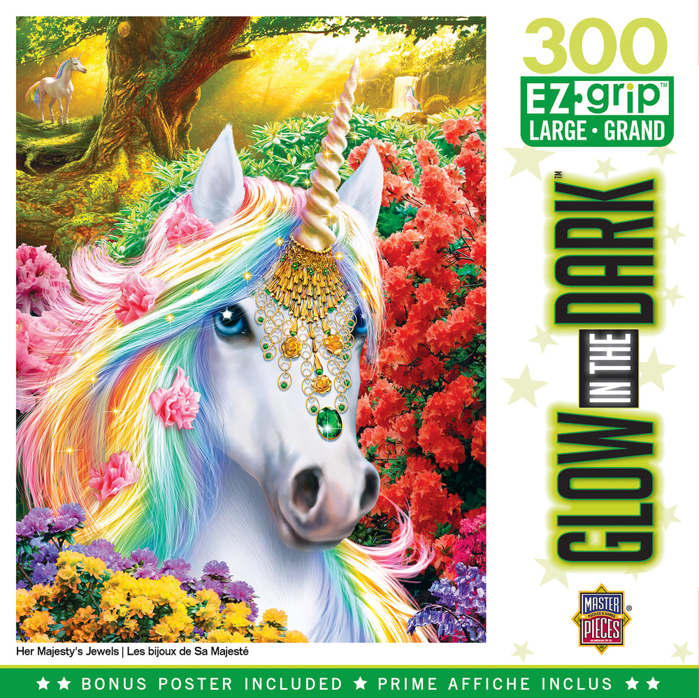 Puzzle Masterpieces:  300 Piece EZGRip Glow in the Dark - Her Majesty's Jewels