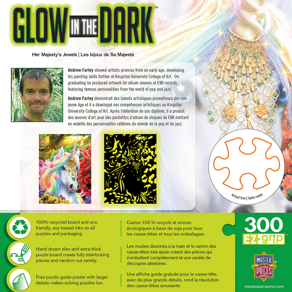 Puzzle Masterpieces:  300 Piece EZGRip Glow in the Dark - Her Majesty's Jewels