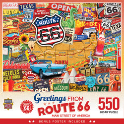 Puzzle Masterpieces:  550 Piece Greetings From - Route 66