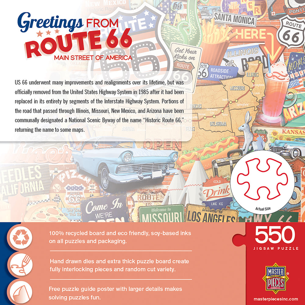 Puzzle Masterpieces:  550 Piece Greetings From - Route 66
