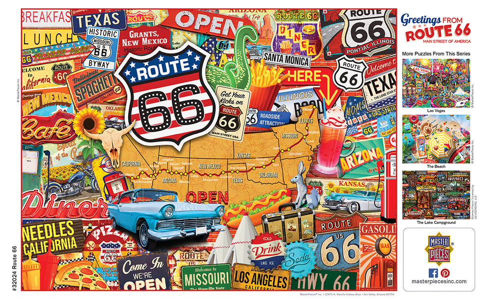 Puzzle Masterpieces:  550 Piece Greetings From - Route 66