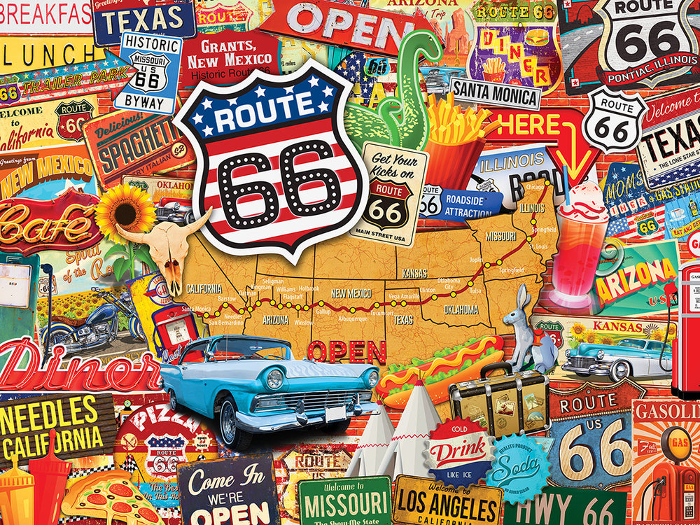 Puzzle Masterpieces:  550 Piece Greetings From - Route 66