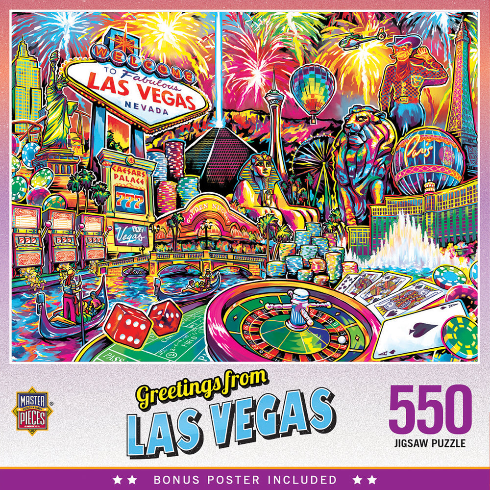 Puzzle Masterpieces:  550 Piece Greetings From - Las Vegas