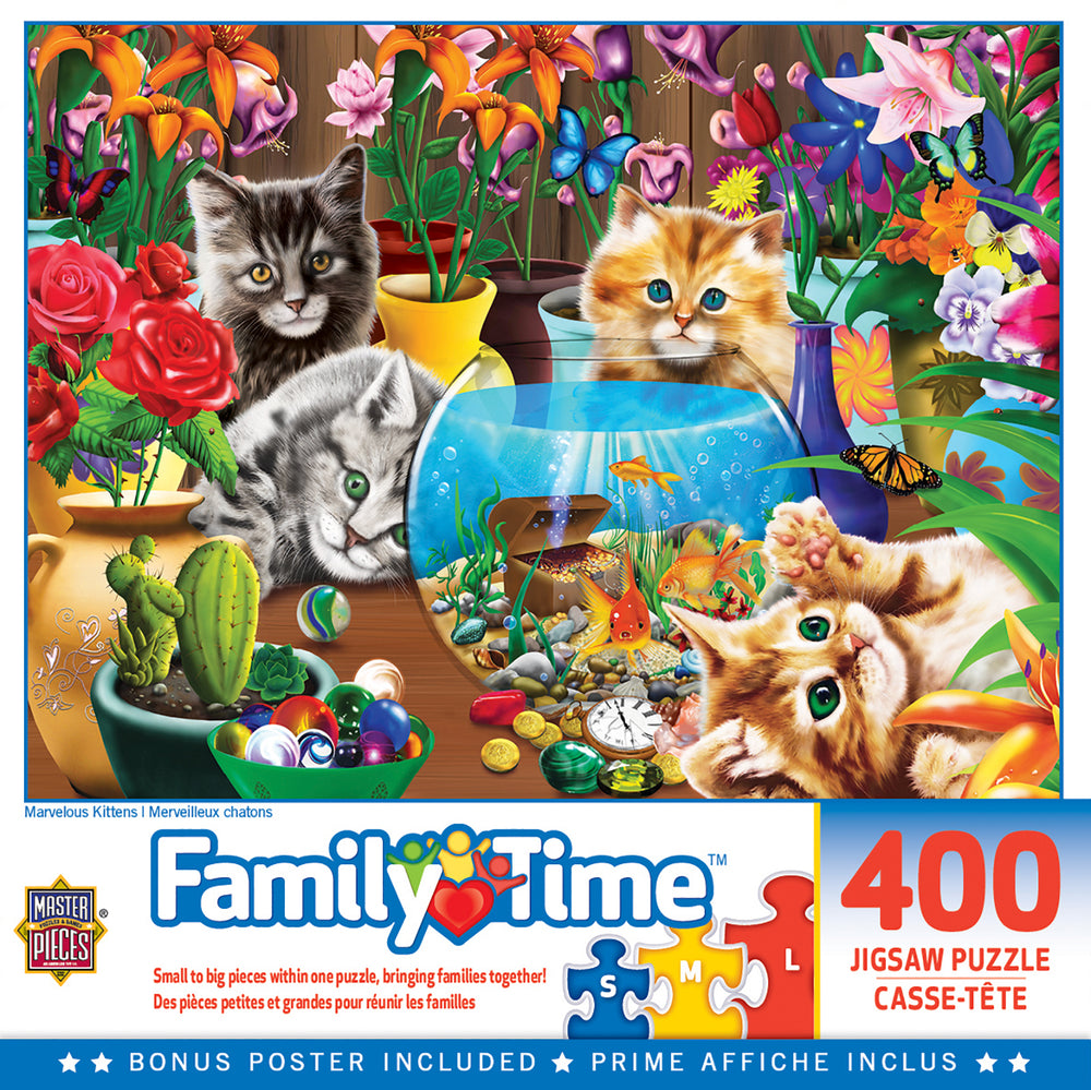 Puzzle Masterpieces:  400 piece Family Time - Marvelous Kittens