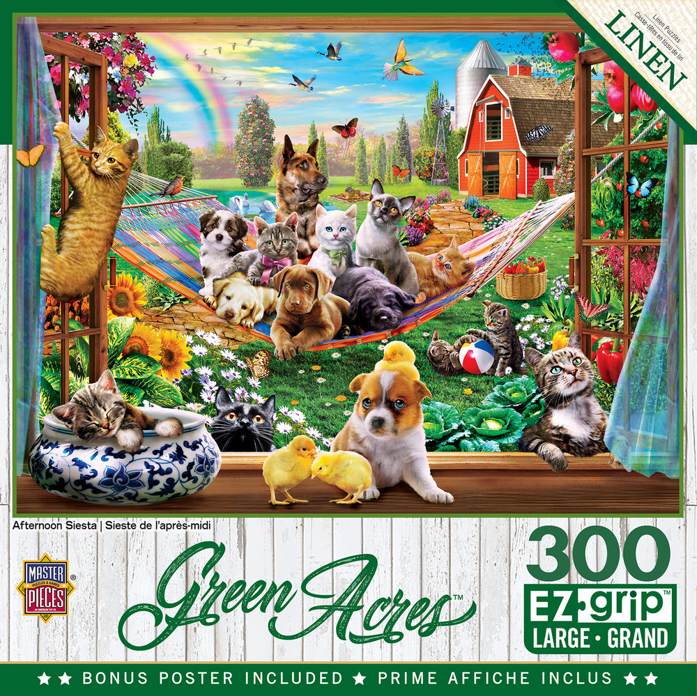 Puzzle Masterpieces:  300 piece EzGrip Green Acres - Afternoon Siesta