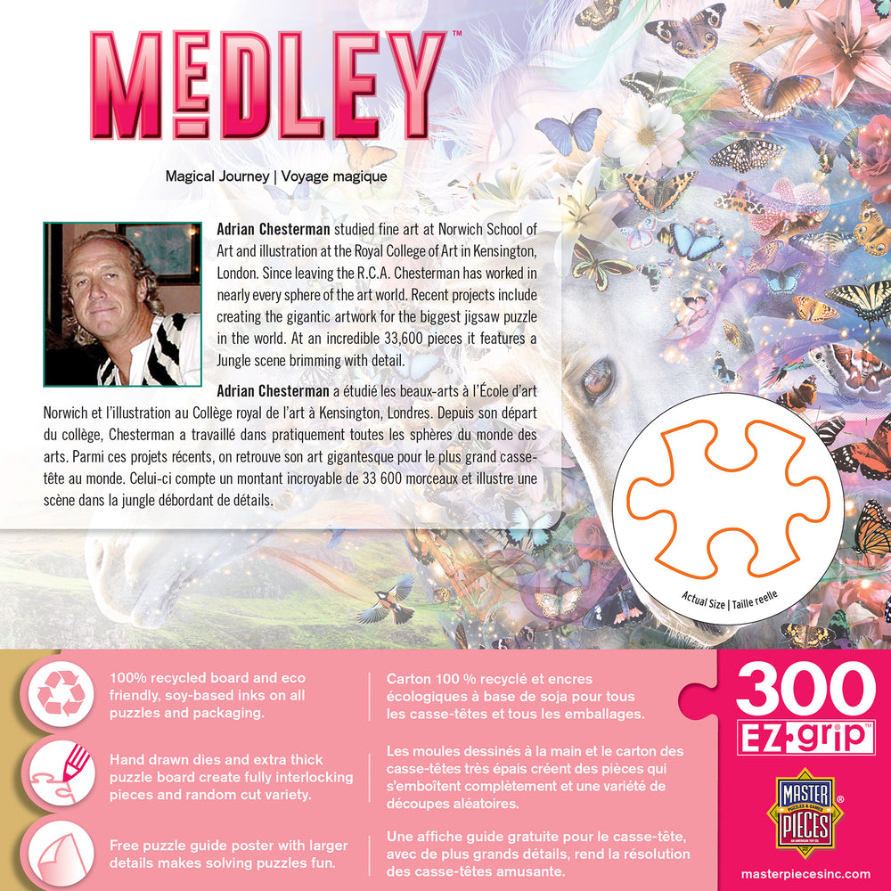 Puzzle Masterpieces:  300 piece EzGrip Medley - Unicorns & Butterflies