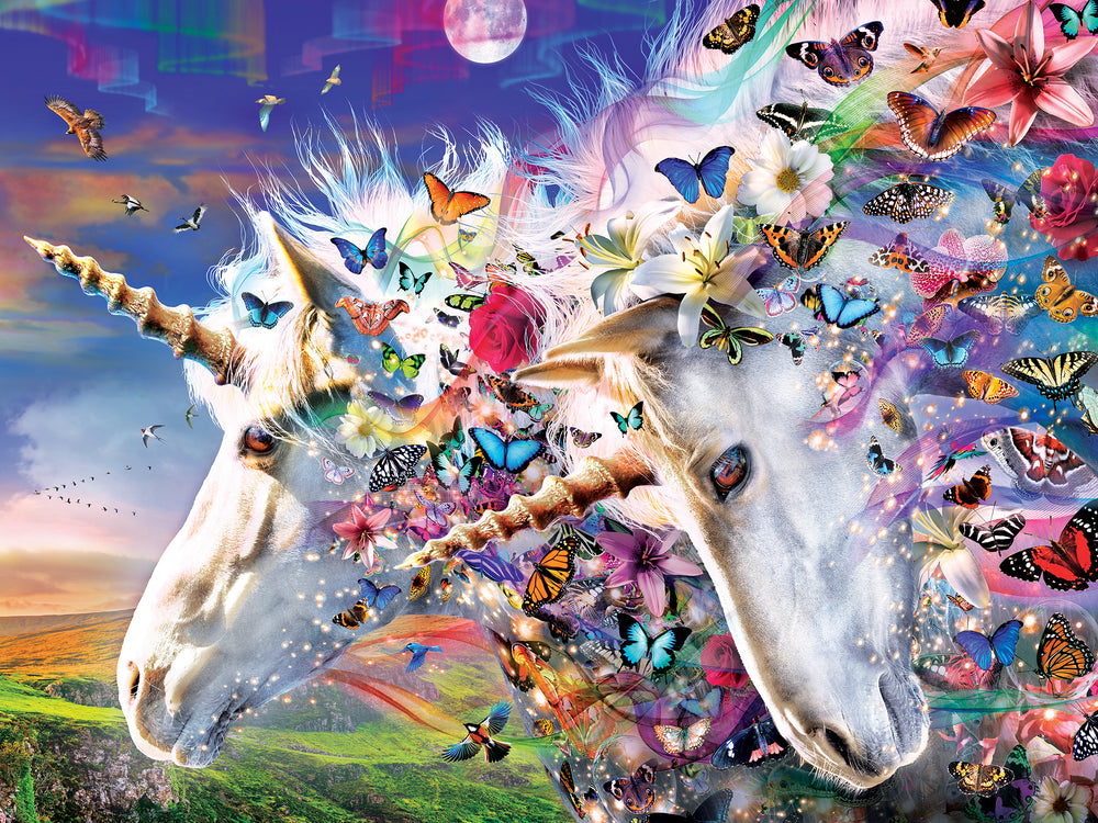 Puzzle Masterpieces:  300 piece EzGrip Medley - Unicorns & Butterflies