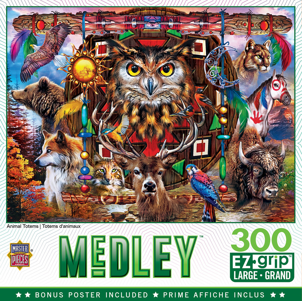 Puzzle Masterpieces:  300 piece EzGrip Medley - Animal Totems