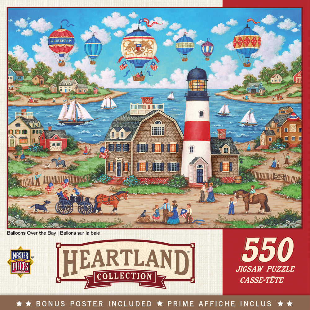 Puzzle Masterpieces:  550 Piece Heartland Collection - Balloons Over the Bay