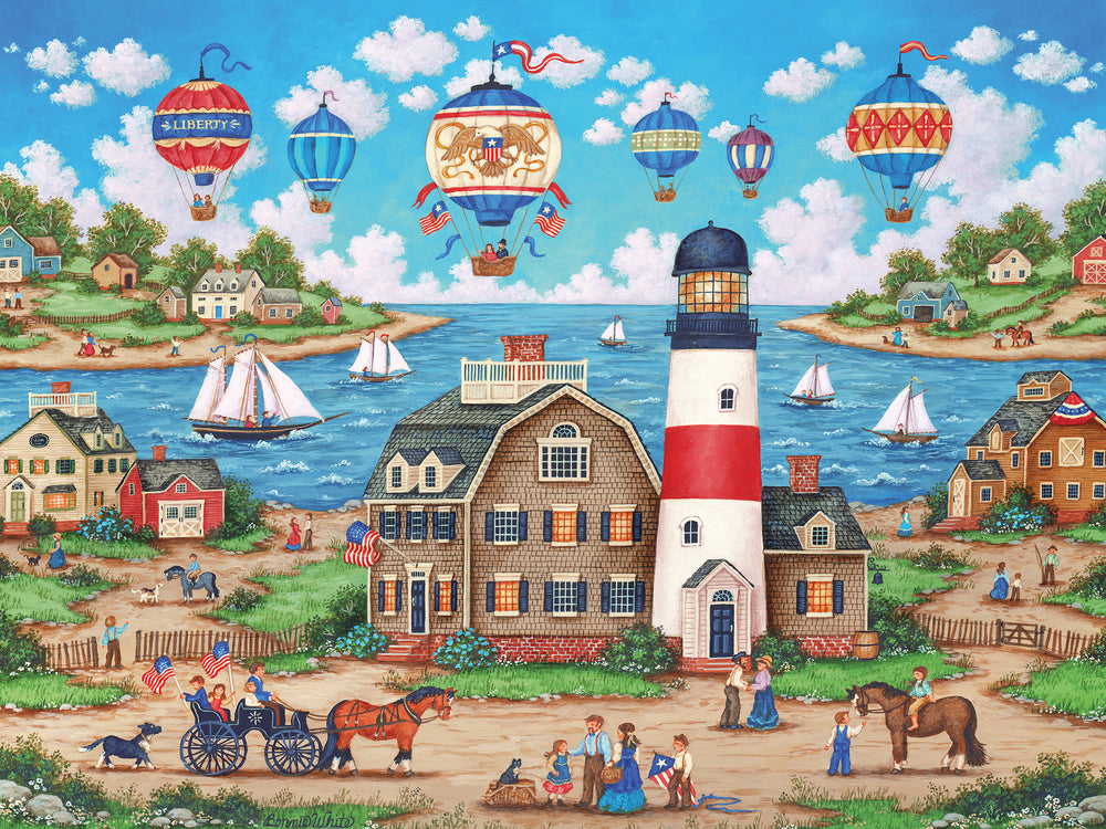 Puzzle Masterpieces:  550 Piece Heartland Collection - Balloons Over the Bay