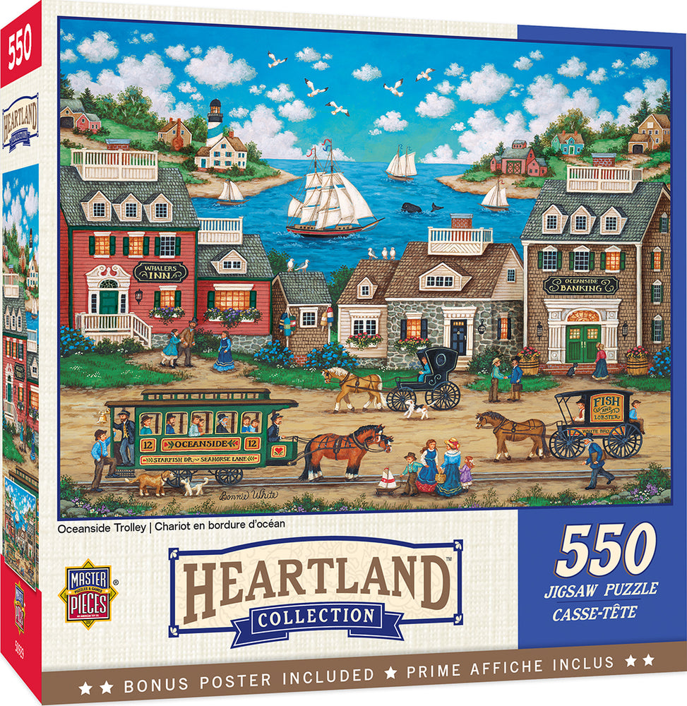 Puzzle Masterpieces:  550 Piece Heartland Collection - Oceanside Trolley