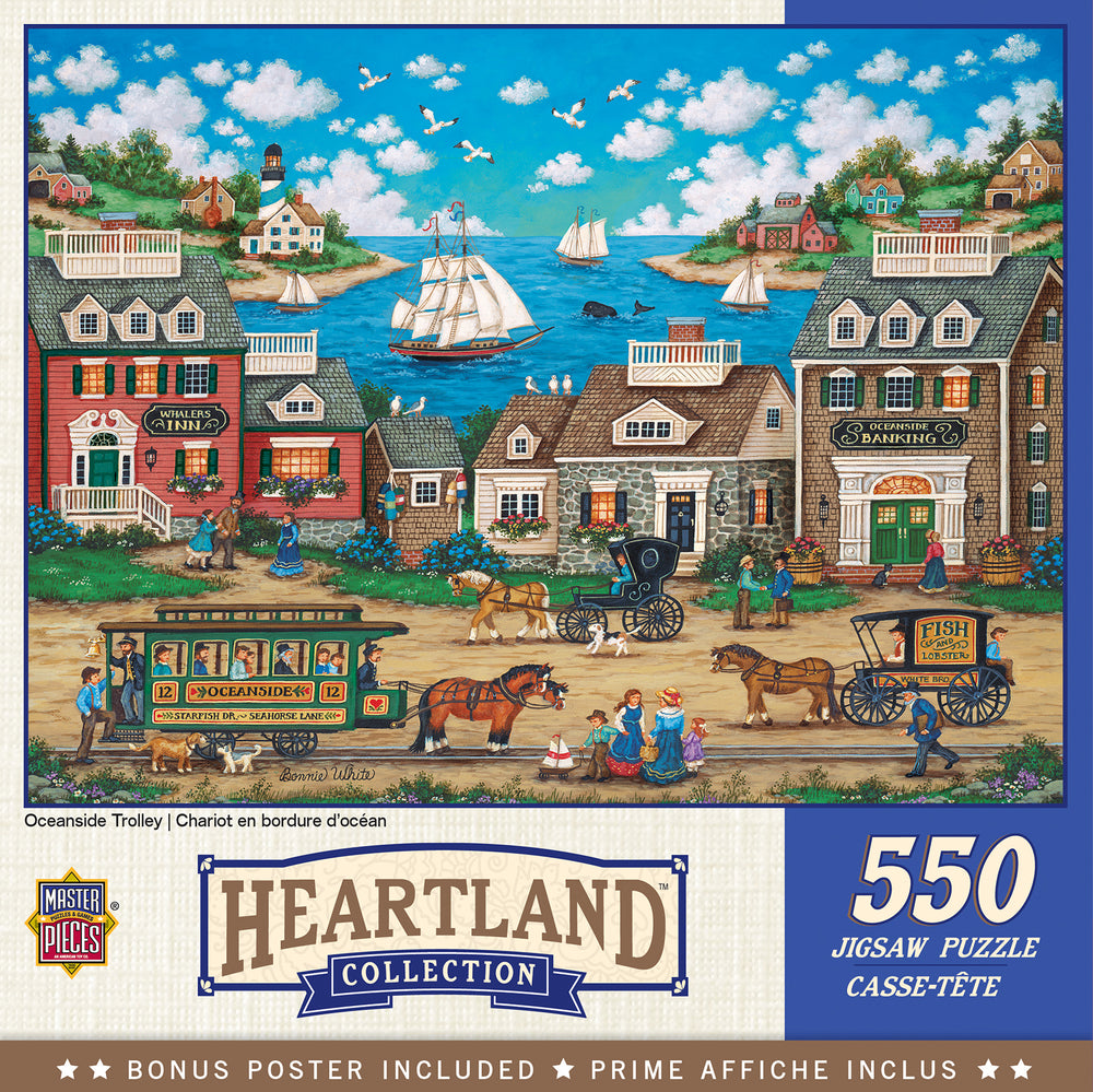 Puzzle Masterpieces:  550 Piece Heartland Collection - Oceanside Trolley