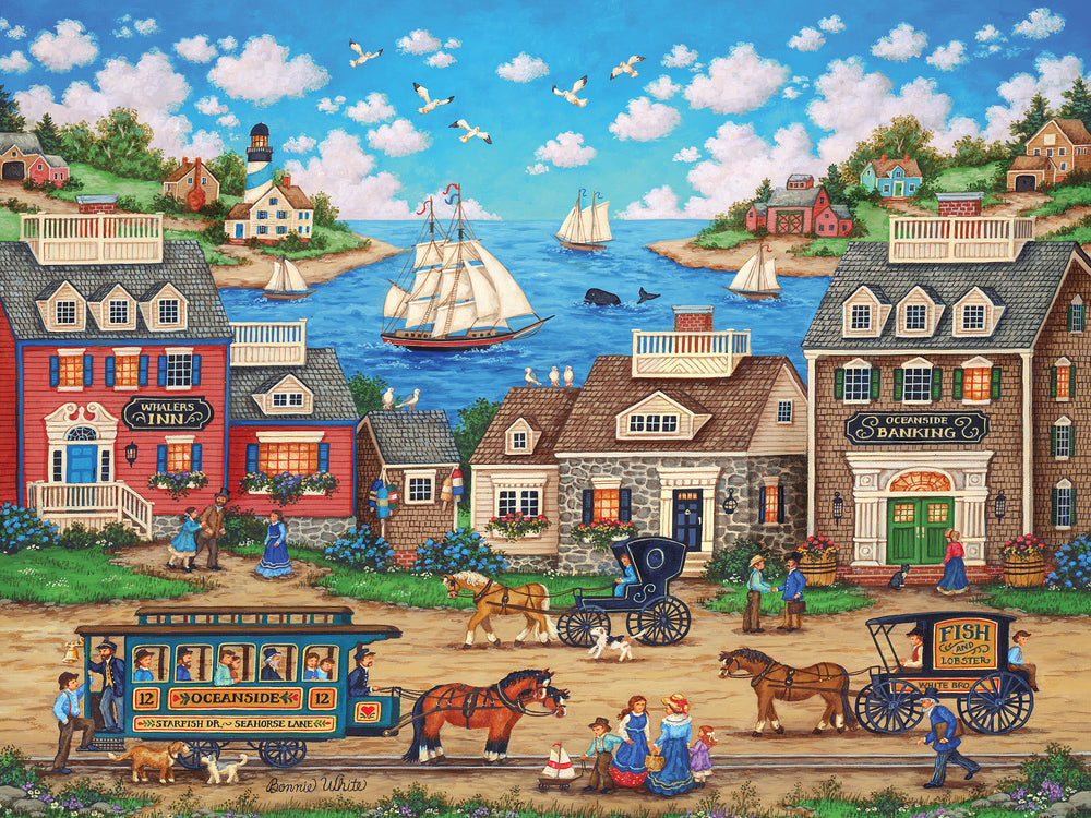 Puzzle Masterpieces:  550 Piece Heartland Collection - Oceanside Trolley