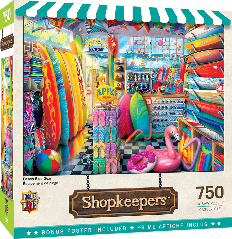 Puzzle Masterpieces:  750 Piece Shopkeepers - Beach Side Gear