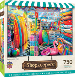 Puzzle Masterpieces:  750 Piece Shopkeepers - Beach Side Gear