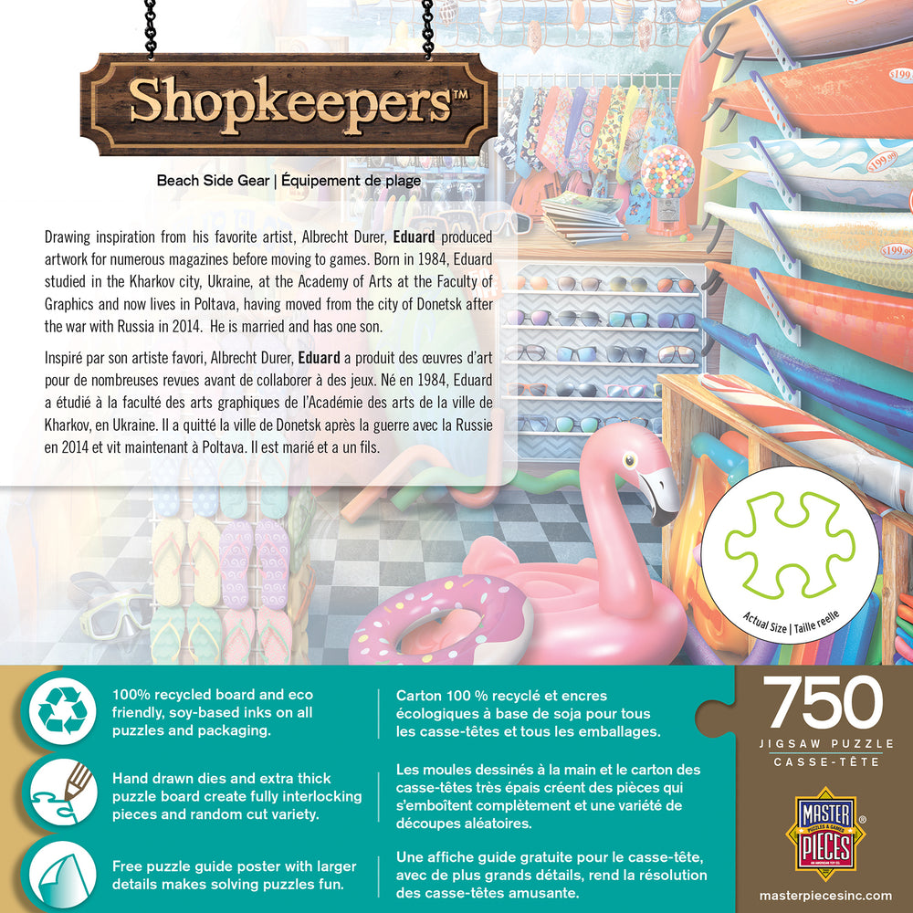 Puzzle Masterpieces:  750 Piece Shopkeepers - Beach Side Gear