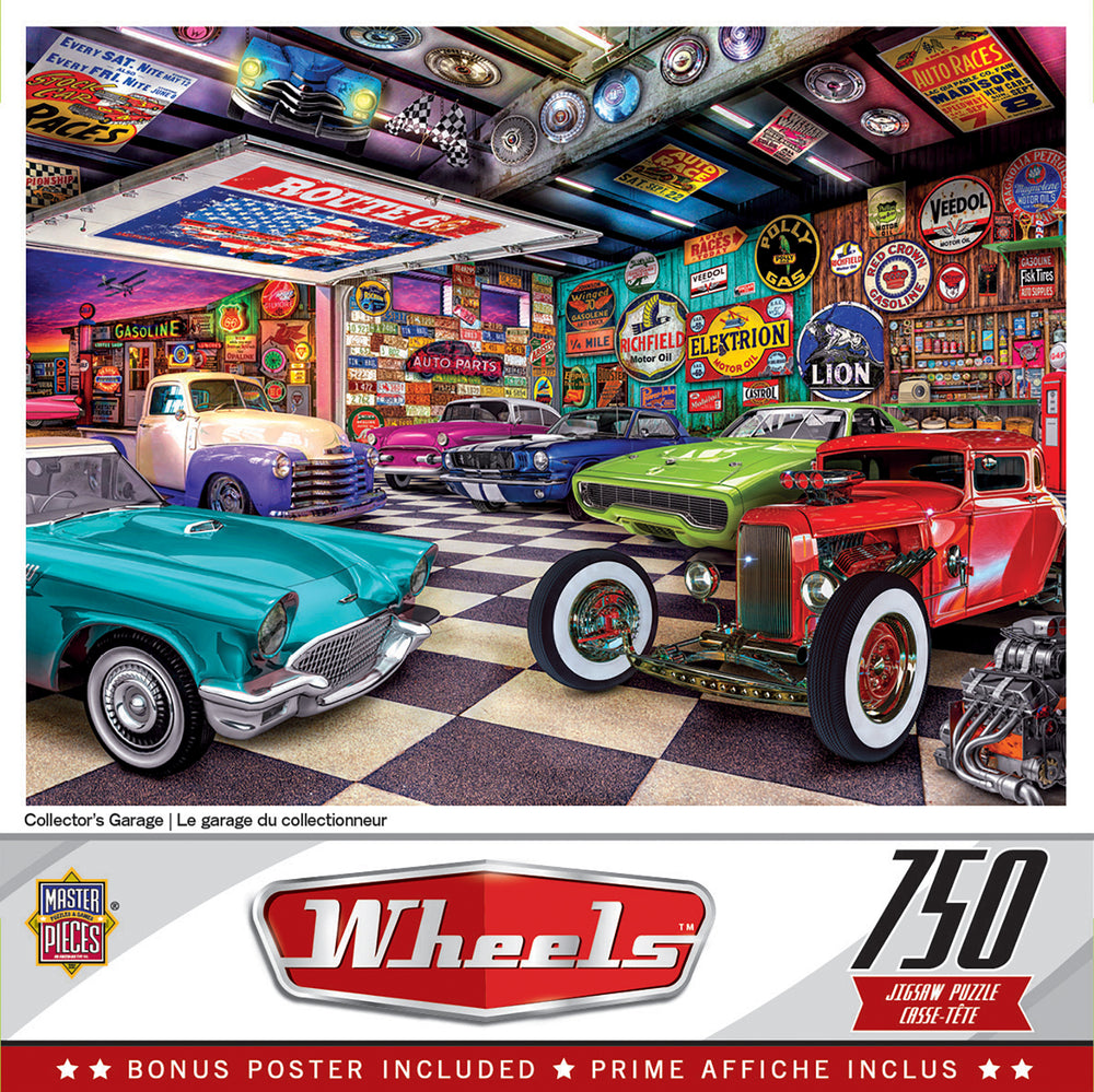 Puzzle Masterpieces:  750 Piece Wheels - Collector's Garage