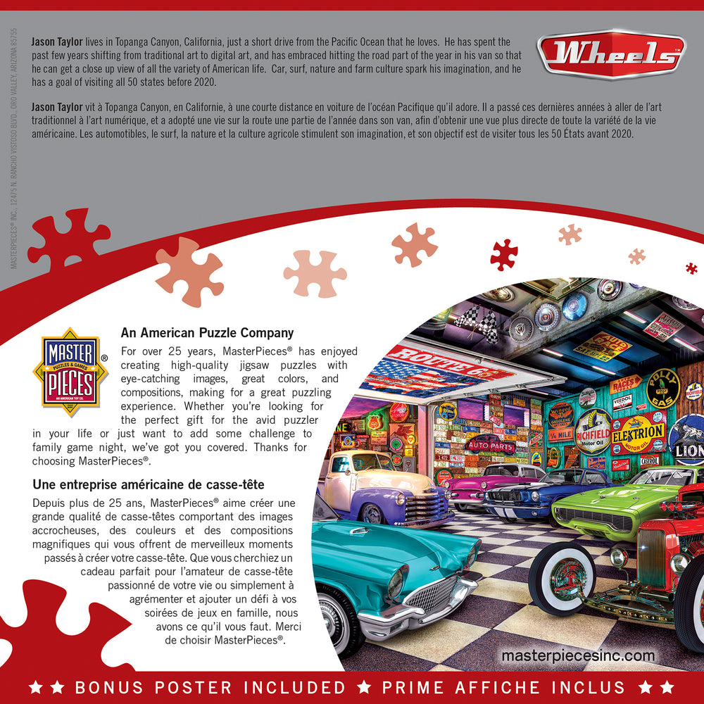 Puzzle Masterpieces:  750 Piece Wheels - Collector's Garage