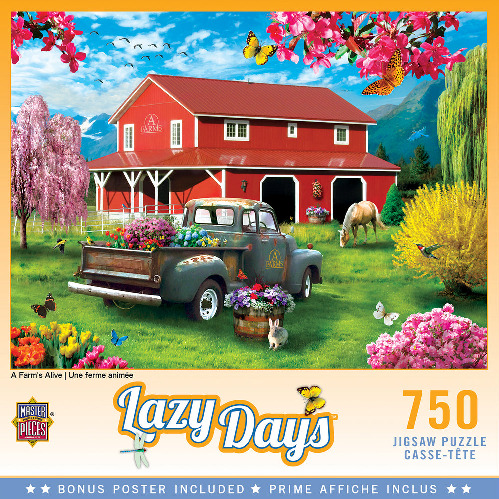 Puzzle Masterpieces:  750 Piece Lazy Days - A Farm's Alive