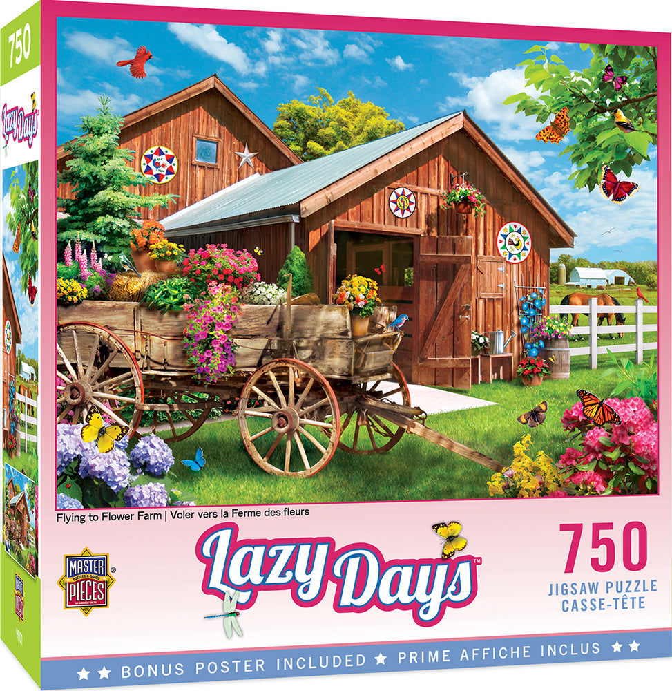 Puzzle Masterpieces:  750 Piece Lazy Days - Flying to Flower Farm