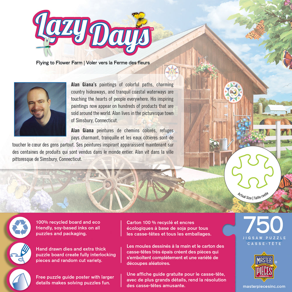 Puzzle Masterpieces:  750 Piece Lazy Days - Flying to Flower Farm