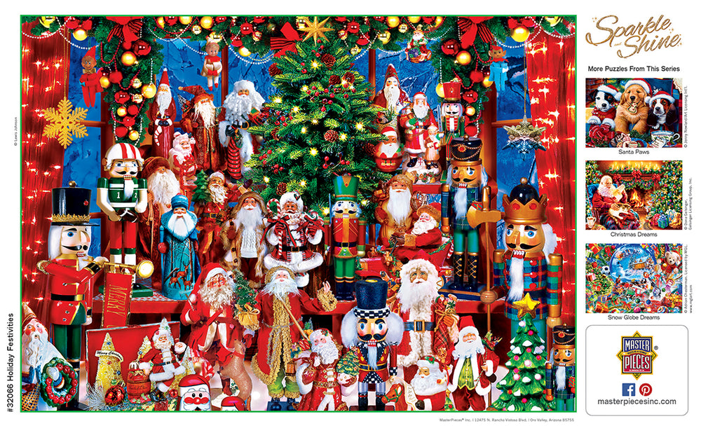 Puzzle Masterpieces:  500 Piece Glitter Holiday - Holiday Festivities