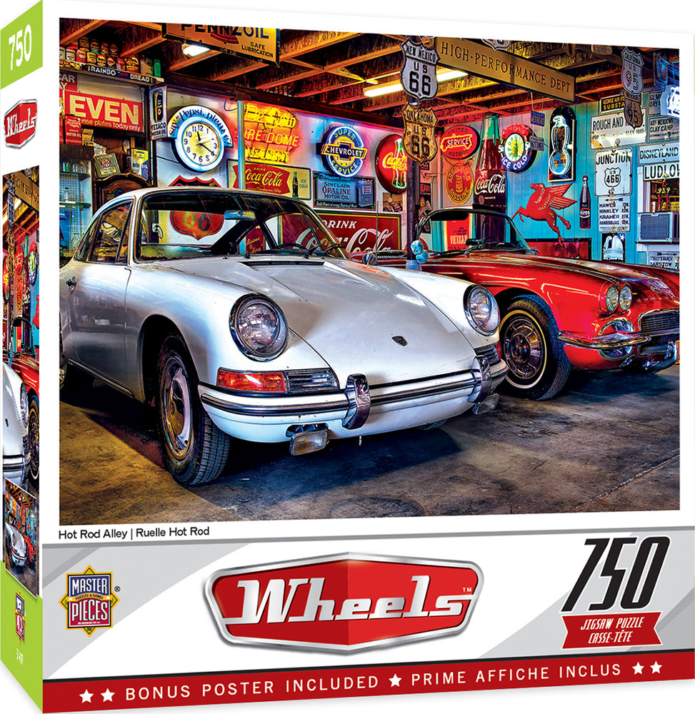 Puzzle Masterpieces:  750 Piece Wheels - Hot Rod Alley