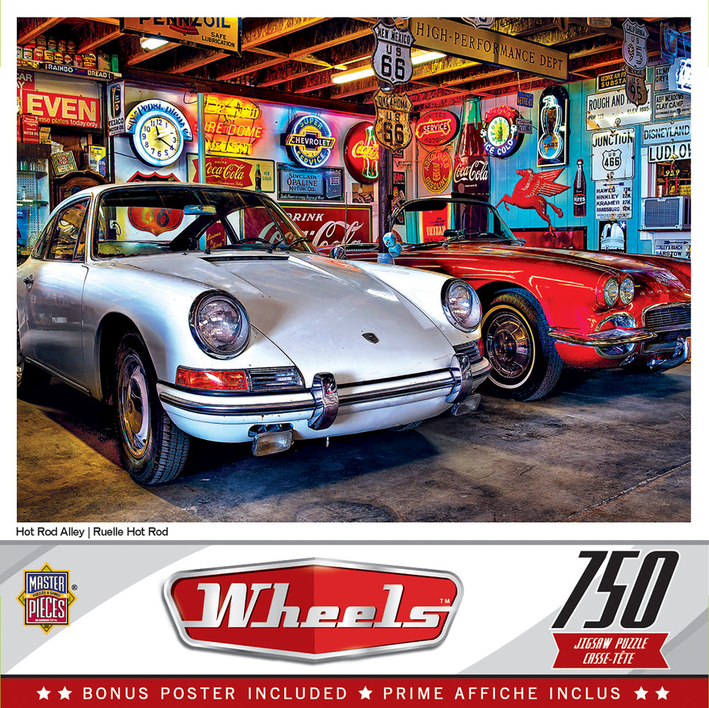 Puzzle Masterpieces:  750 Piece Wheels - Hot Rod Alley