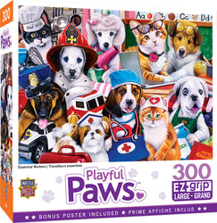 Puzzle Masterpieces:  300 piece EzGrip Playful Paws - Essential Workers