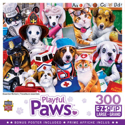 Puzzle Masterpieces:  300 piece EzGrip Playful Paws - Essential Workers