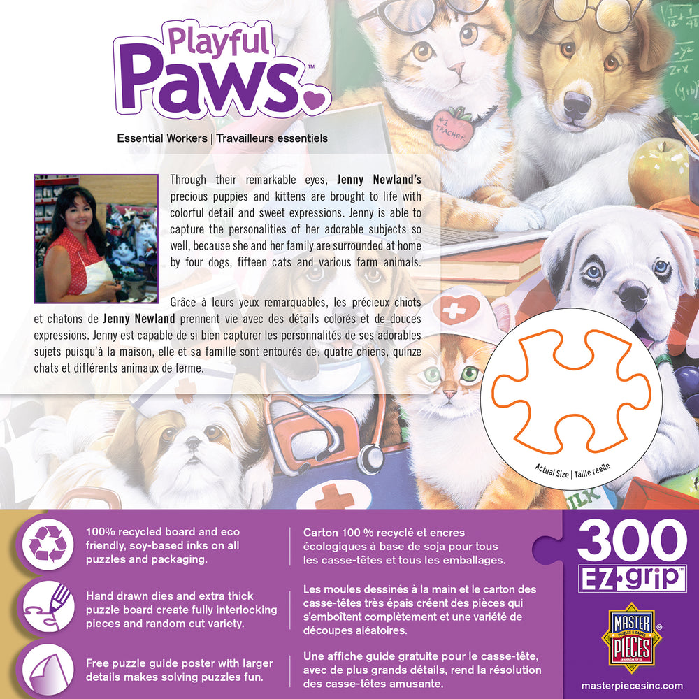 Puzzle Masterpieces:  300 piece EzGrip Playful Paws - Essential Workers