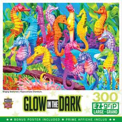 Puzzle Masterpieces:  300 piece EzGrip Glow in the Dark - Singing Seahorses