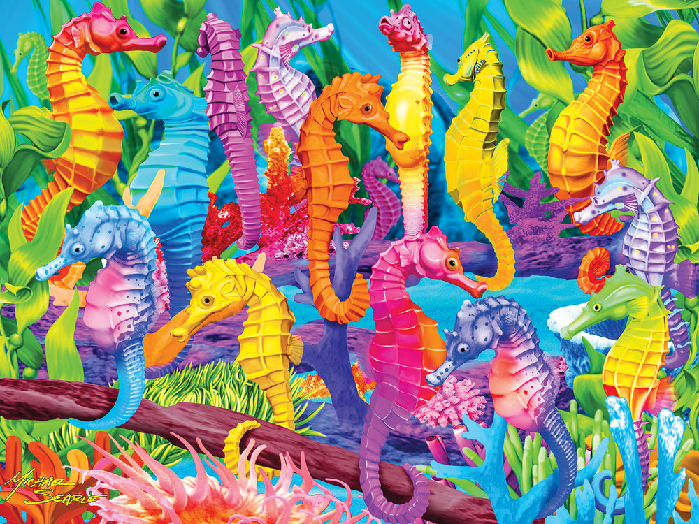 Puzzle Masterpieces:  300 piece EzGrip Glow in the Dark - Singing Seahorses
