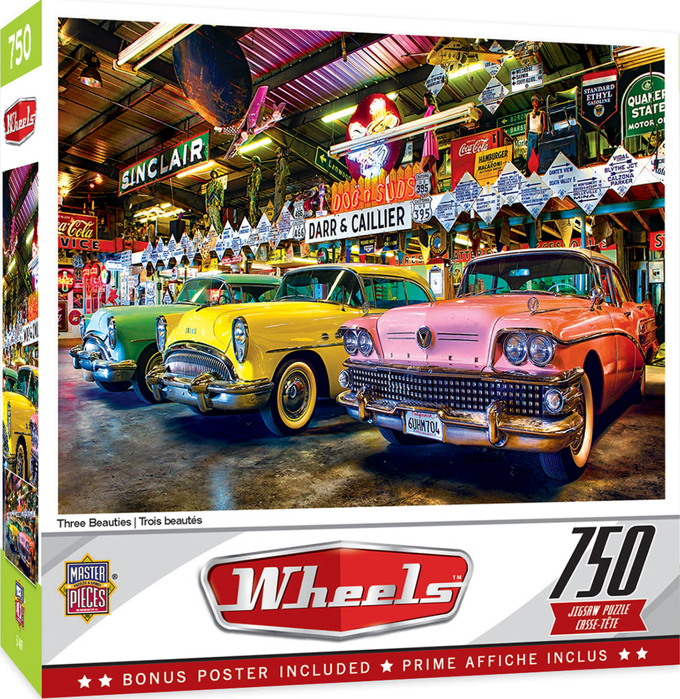Puzzle Masterpieces:  750 Piece Wheels - Three Beauties
