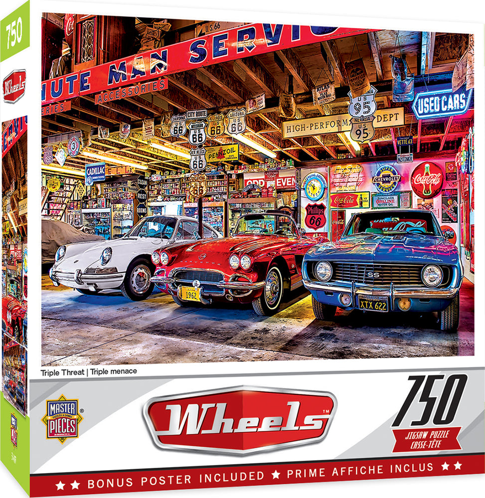 Puzzle Masterpieces:  750 Piece Wheels - Triple Threat