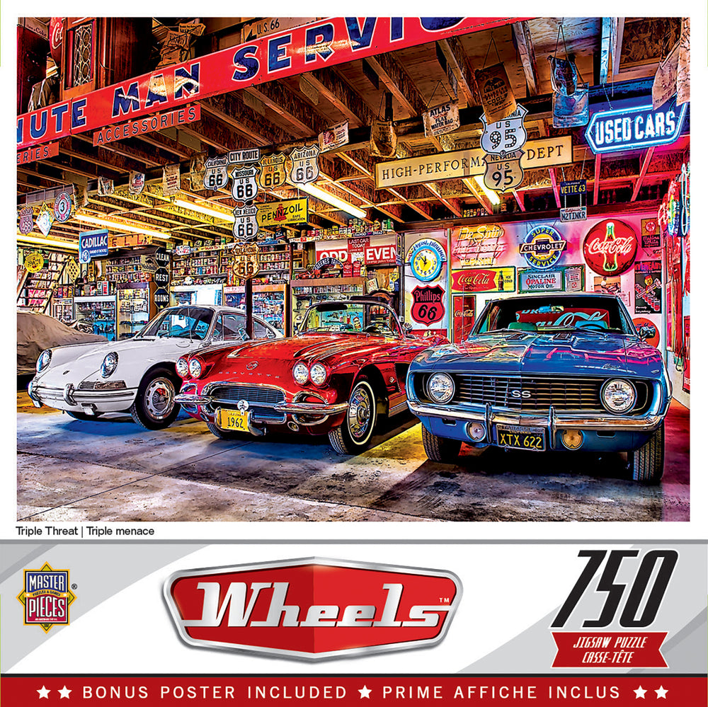 Puzzle Masterpieces:  750 Piece Wheels - Triple Threat