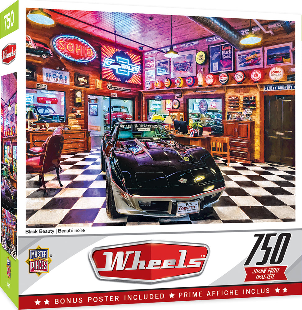 Puzzle Masterpieces:  750 Piece Wheels - Black Beauty