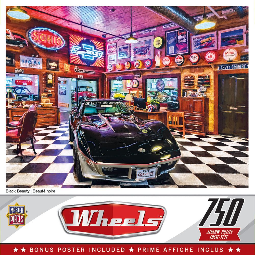Puzzle Masterpieces:  750 Piece Wheels - Black Beauty